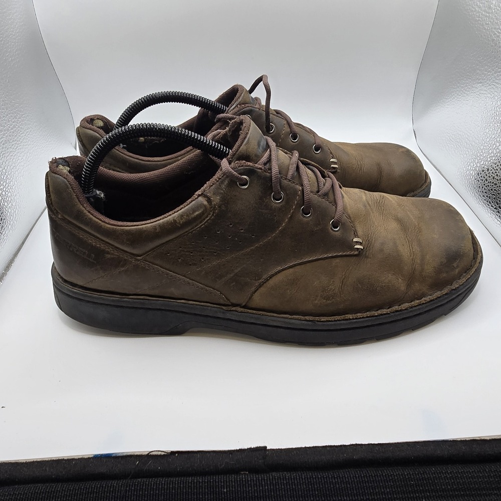 Merrell Men's Brown Leather Casual Walking Shoes Size 9.5 Lace Up Comfort - Picture 2 of 8